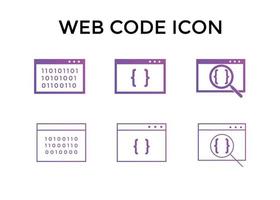 Web code icons. Website coding icon symbol vector