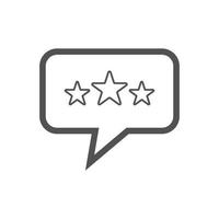 comentarios o iconos de revisión del cliente ilustración vectorial. símbolo de signo de revisión de 5 estrellas del cliente para seo, web y aplicaciones móviles vector