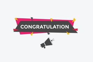 congratulation text button. speech bubble.Congratulations Colorful web banner. vector illustration