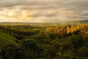 Beautiful mountain scenery sunset at Khao Kho in Phetchabun, Thailand photo