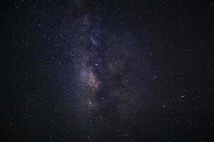 milky way galaxy at phitsanulok in thailand. Long exposure photograph.with grain photo