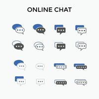 Set of Online chat icons. Used for e-commerce, SEO and web design. vector