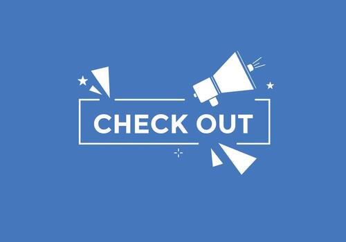 Check out text button. speech bubble. Check out Colorful web banner template. vector illustration