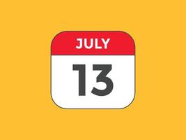 july 12 calendar reminder. 12th july daily calendar icon template. Calendar 12th july icon Design template. Vector illustration