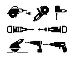 conjunto de iconos de vector de herramientas eléctricas