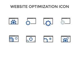 website optimization icons. website page development symbol icon. Concept for SEO and web design vector