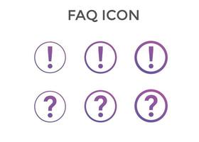 Set of faq icon Vector illustration. Question Mark sign
