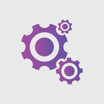 Setting gear line icon symbol for ui, social media, website Isolated on white background. vector