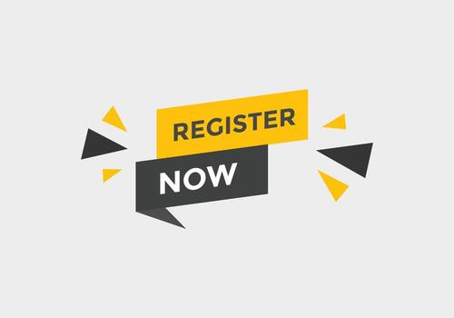 Register Now button. speech bubbles. Register Now text colorful web template. Vector Illustration