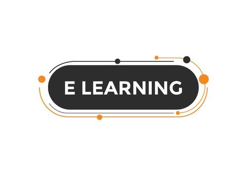 E learning text button. speech bubble. E learning Colorful web banner. vector illustration