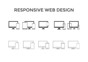 Set of responsive web design icons. Line icon vector