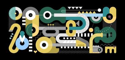 Musical Instruments Design on a black vector