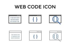 iconos de código web. símbolo de icono de codificación de sitio web vector