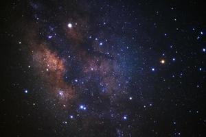 The center of the milky way galaxy,Long exposure photograph, with grain photo