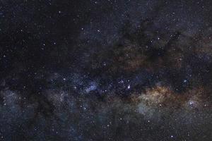 Starry night sky, Milky way galaxy with stars and space dust in the universe, Long exposure photograph, with grain. photo