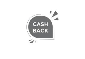 Cash back text button. speech bubble. Cash back Colorful web banner vector