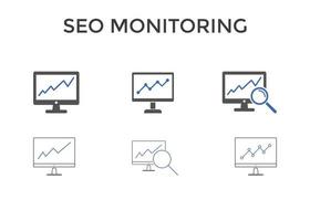 ilustración de vector de icono de monitoreo seo. elemento de marketing digital. concepto para seo y sitio web.