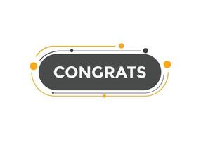 congrats text button. speech bubble. congrats Colorful web banner. vector illustration