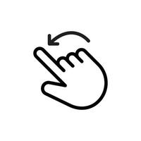 Gesture finger swipes in curve line directions. vector