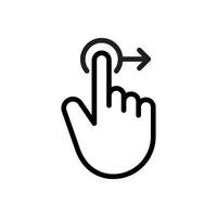 Gesture finger swipes right. vector