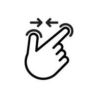 Two fingers pinch gesture on screen interface. vector