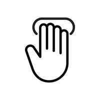 Gesture four fingers touch. vector