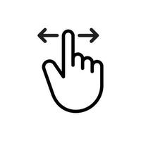 gesto deslizar el dedo hacia la izquierda y hacia la derecha. vector