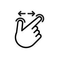 Two fingers pinch gesture to zoom on screen interface. vector