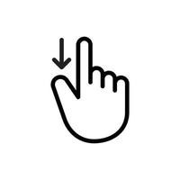 Gesture finger swipe down. vector