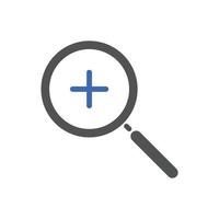 zoom in icons. Magnifying glass zoom in plus sign. Used for SEO or websites vector