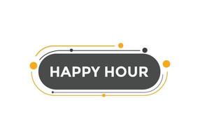 Happy hour button. Happy hour text web template. speech bubble vector