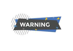 warning text button. warning speech bubble. warning Colorful web banner. vector illustration. unmute label sign template