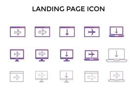 landing page icons. Used for SEO or websites vector