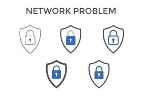 Set of network protection icons. Lock security shield icon vector