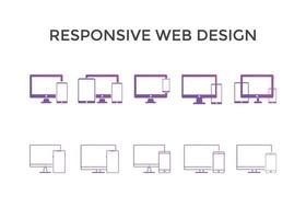 Set of responsive web design icons. Line icon vector