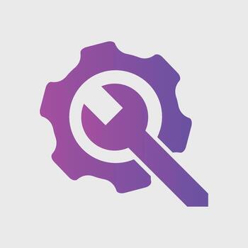 establecer el símbolo del icono de la línea de engranajes para la interfaz de usuario, las redes sociales, el sitio web aislado en el fondo blanco. vector