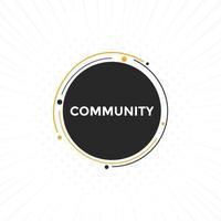 community text button. speech bubble. community Colorful web banner. vector illustration