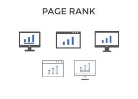 Set of  Page rank icons. Used for SEO or web design vector