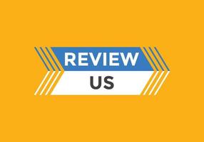 Review us Start now button. Review us User rating social banner promotion. Review Us text social media template vector