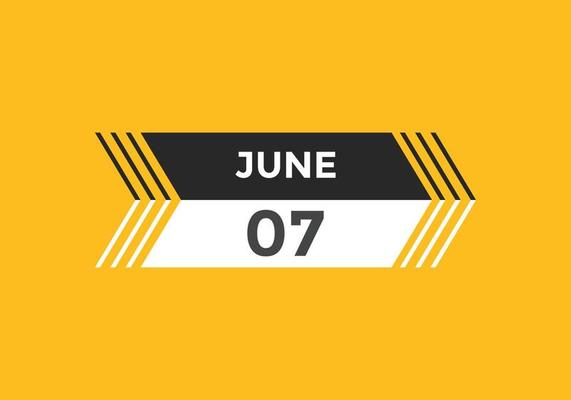 june 7 calendar reminder. 7th june daily calendar icon template. Calendar  7th june icon Design template. Vector illustration 11059034 Vector Art at  Vecteezy