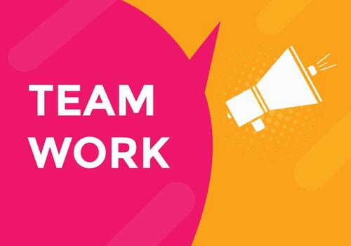 Team work text button. speech bubble. Team work Colorful web banner. vector illustration