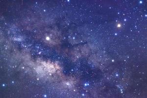 Milky way galaxy with stars and space dust in the universe, Long exposure photograph, with grain. photo