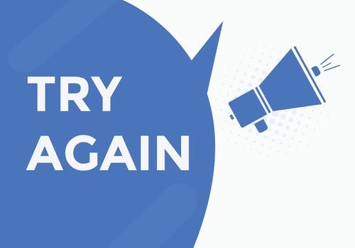 try again text button. speech bubble. try again Colorful web banner. vector illustration