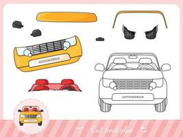 A car for kids, cut and glue vector