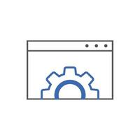 website optimization icons. website page development symbol line icon. Concept for SEO and web design vector