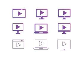 ilustraciones de vectores de iconos de marketing de vídeo. utilizado para seo o sitios web