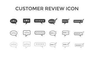 Set of Feedback or Customer review icons Vector illustration. Customer 5 star review sign symbol for SEO, web and mobile apps