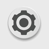 Setting icon for apps or web interface with button. Set of settings, Gear, Cog icon vector with button. Sign flat style setting or gear with button