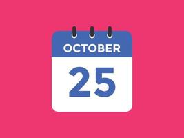 october 26 calendar reminder. 26th october daily calendar icon template. Calendar 26th october icon Design template. Vector illustration