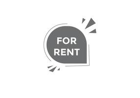 For rent text button. For rent Colorful label sign template. speech bubble. sign icon label. vector